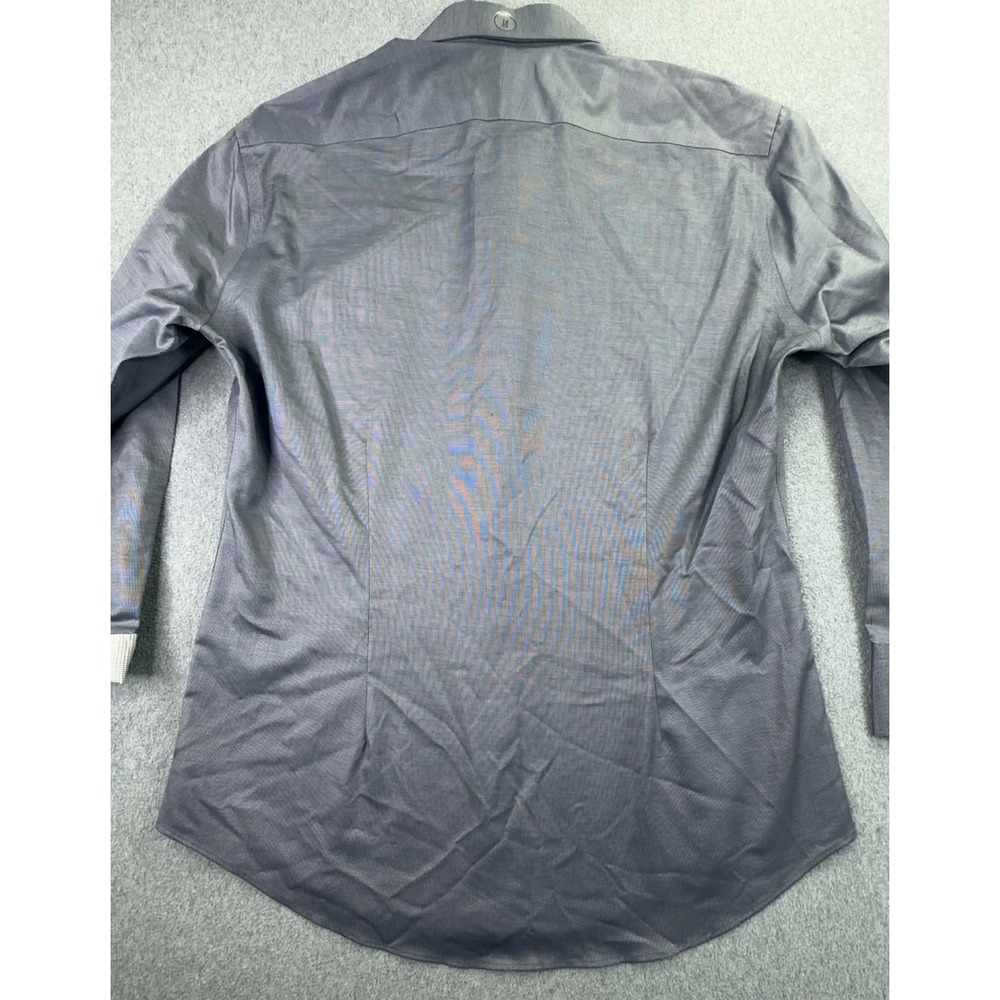 BLACK BROWN Dress Shirt Mens 16-32 Gray Egyptian Cotton Designer City Office - Picture 7 of 9